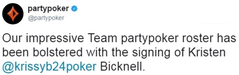 partypoker Twitt Kristen Bicknell